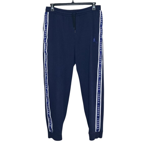 Air Jordan Men's Large L Navy Jumpman HBR Taped Logo Jogger Pants Sweatpants - Picture 1 of 4